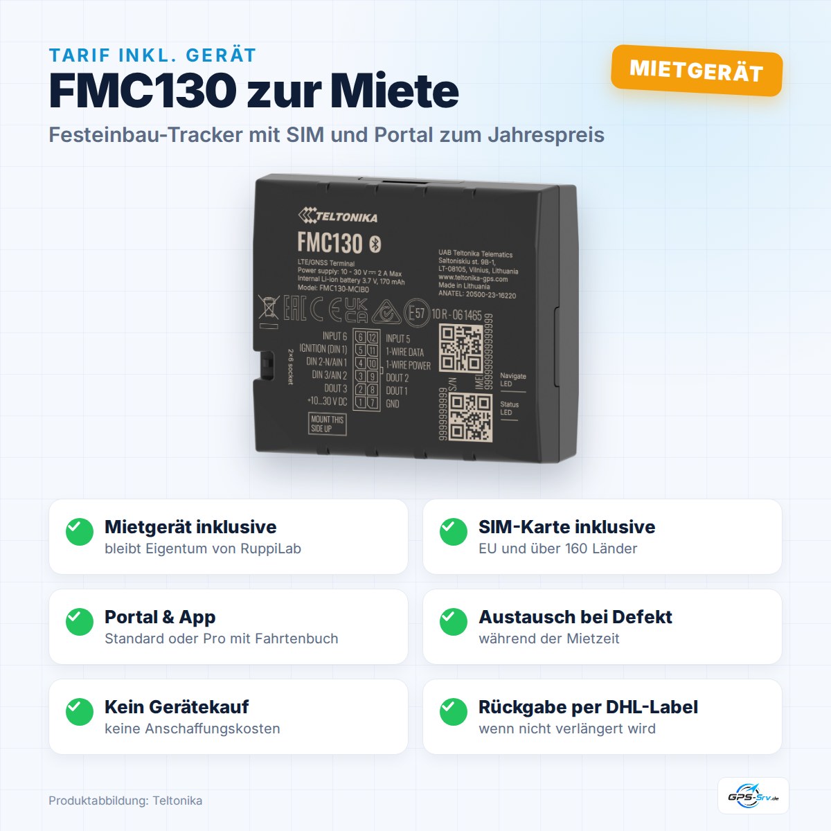 Teltonika FMC130 Mietgerät inkl. Tarif